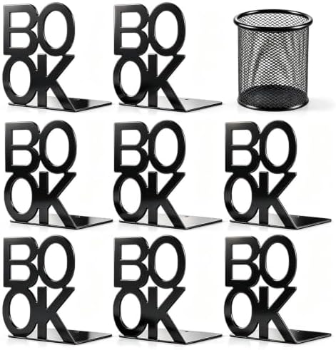 4 Pair Book Ends, Bookends, Book Ends for Shelves,Bookend by shikaman