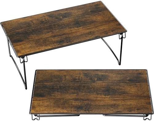 Deco Brothers Stackable Cabinet Shelf, 2 Pack, Rustic Brown - Image 5