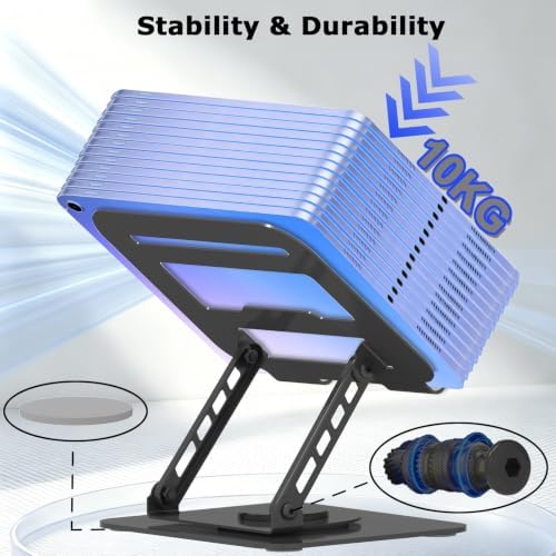 Adjustable Laptop Stand 360°Rotation Computer Riser for Desk, Black - Image 5