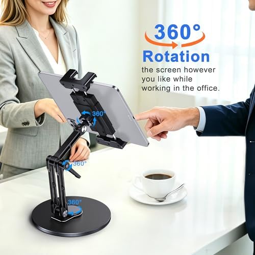 Tablet Stand for Desk, Portable Monitor Stand with Large Clamp up to 18.5" - Image 4