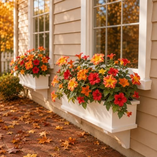 2Pcs Artificial Fall Fake Petunias Flowers Plants for Outdoor Decoration - Image 4