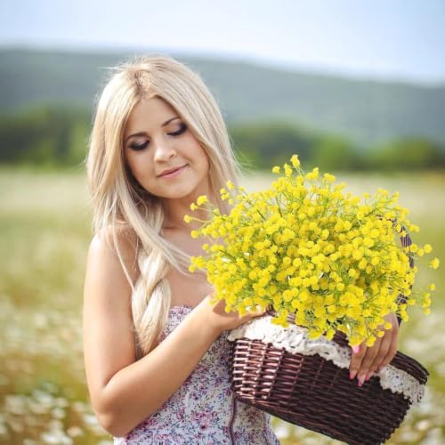 N&T NIETING Babys Breath Artificial Flowers Bulk, 15Pcs, Yellow - Image 6
