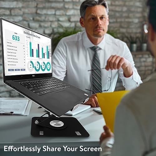 Uncaged Ergonomics Laptop Stand for Desk Riser/360° Swivel (Black) - Image 2