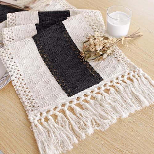 FEXIA Farmhouse Table Runner for Home Decor 12x60 Black Fall Home Decor by FEXIA