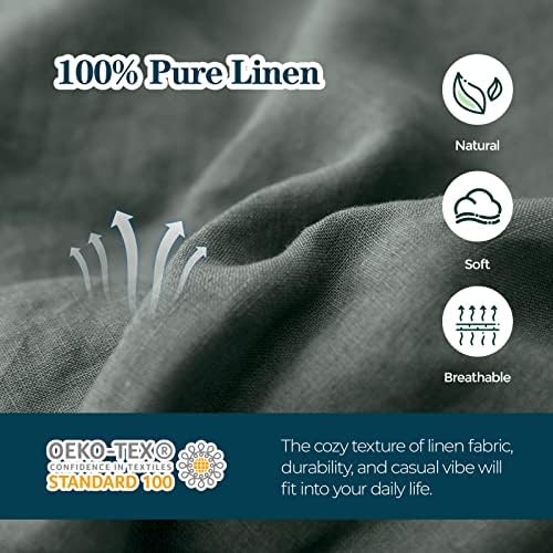 Simple&Opulence Body Pillow Cover 20" x 54",100% Pure Linen, Ultra Soft and Breathable, Body Pillowcase with Envelope Closure for Adults(Greyish Green) - Image 3