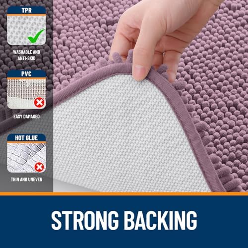 OLANLY Toilet Rugs U-Shaped 24x20, Soft Absorbent Chenille Contour Rugs - Image 6
