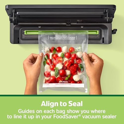 FoodSaver Quart Pre-Cut Vacuum Seal Bags, Easy Use Vacuum Storage Bags, Align to Seal and Tear to Open Vacuum Sealer Storage Bags, 19 Pack - Image 4