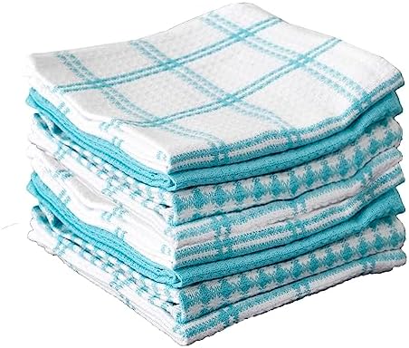 T-Fal Premium Waffle Dish Cloths: Highly Absorbent, Super Soft Long Lasting - 100% Cotton, 12"x13" Towel for Cleaning & Drying, (8-Pack), Breeze by T-falbrand