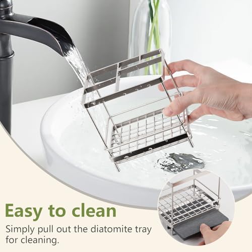 Electric Toothbrush Holders for Bathrooms Toothpaste Organizer, Sliver - Image 4