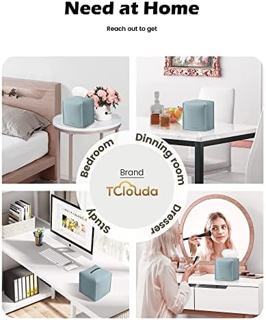 Tissue Box Cover for PU Leather, Modern Simple Solid Color Holder Square Tissue Bag, Ideal for Bathrooms,Office,Car,Nightstand,Outdoor Tent,Dining Table,5"X5"X5", Single Blue - Image 4