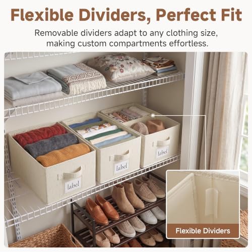 StorageWorks Closet Shelf Organizer Bins with Divider, 9¾"Lx16"Wx6¾"H - Image 3