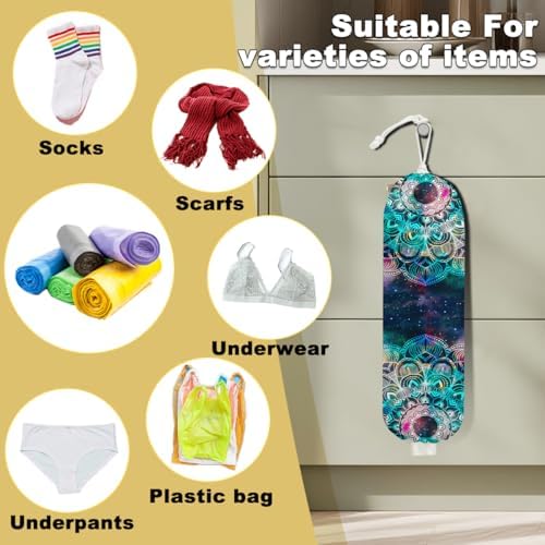 2Pcs Mandala Plastic Bag Holder, Wall Mount Grocery Bag Holder - Image 3