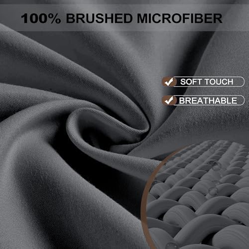 FreshCulture Twin XL Fitted Sheet Only - Hotel Quality Fitted Sheet - Ultra Soft & Breathable - Brushed Microfiber - Deep Pocket - Cooling Fitted Sheets for Twin XL Size Bed (Charcoal Gray) - Image 2