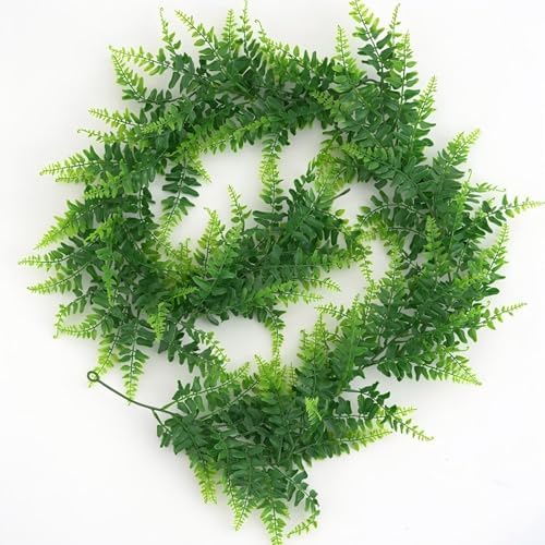 GBESTWOOW Fern Garland, Artificial Vine Fake Greenery Wedding Arch Swag Backdrop Doorways Table Runner Ivy Indoor Outdoor - Image 4