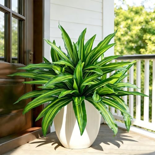 Fake Ferns, Faux Outdoor Plants UV Resistant,3D Real Touch Fake Plants,Weatherproof Artificial Plants Outdoor Indoor for Garden Porch Home Office Decor by Cherica