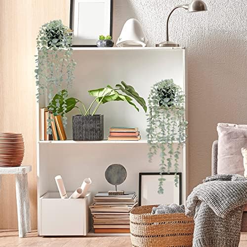 COCOBOO 2 Pcs Artificial Eucalyptus Plants Shelf Hanging Fake Plant in Pot for Wall Bedroom Home Patio Indoor Outdoor Decor - Image 6