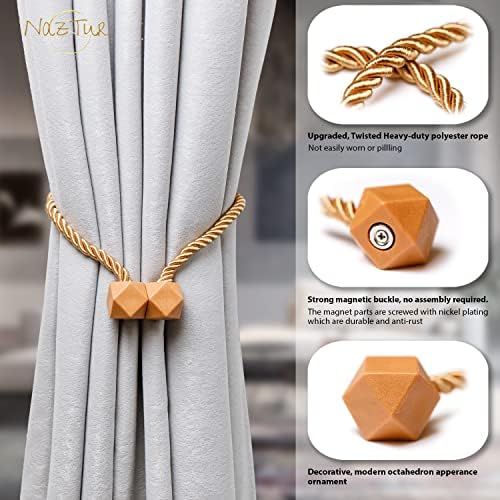 NazTur Magnetic Curtain Tiebacks, Curtain Ties, No-Drill Holdbacks (4 Pack) - Image 4