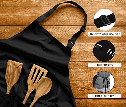 Utopia Kitchen Bib Aprons 2 Pack Adjustable With 2 Pockets - Image 4