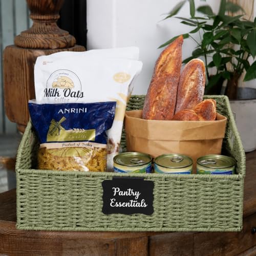 Pantry Baskets for Organizing,Wicker Storage organizers,3Pack,Green - Image 6