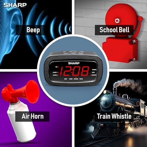 Sharp Shockwave 105dB Super Loud Alarm Clock for Heavy Sleepers, Dual Alarm - Image 3