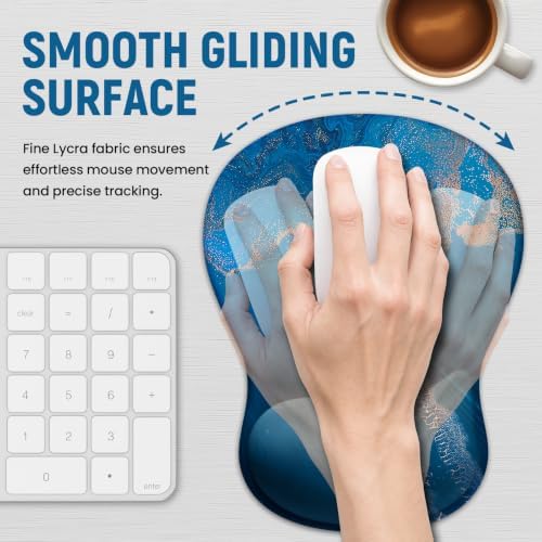 Ergonomic Mouse Pad with Wrist Rest, Gel Wrist Support, Coastal - Image 4