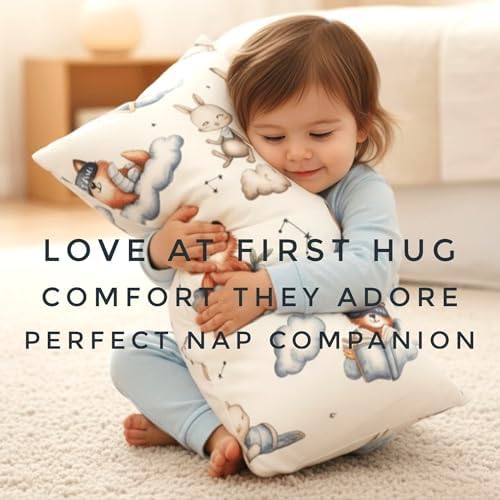 Toddler Pillow with Cotton Pillowcase – Soft & Hypoallergenic Kids Pillow, 13x18 Small Pillow for Toddlers Ages 3+, Travel-Friendly & Machine Washable (Fox) - Image 4