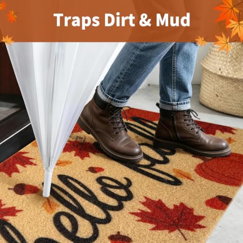 Fall Door Mat, Non Slip Outdoor Front Porch Welcome Mat 17"x30" - Image 3