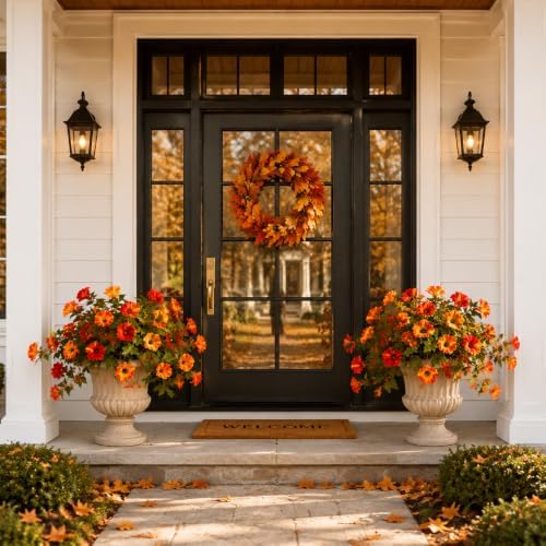2Pcs Artificial Fall Fake Petunias Flowers Plants for Outdoor Decoration - Image 3
