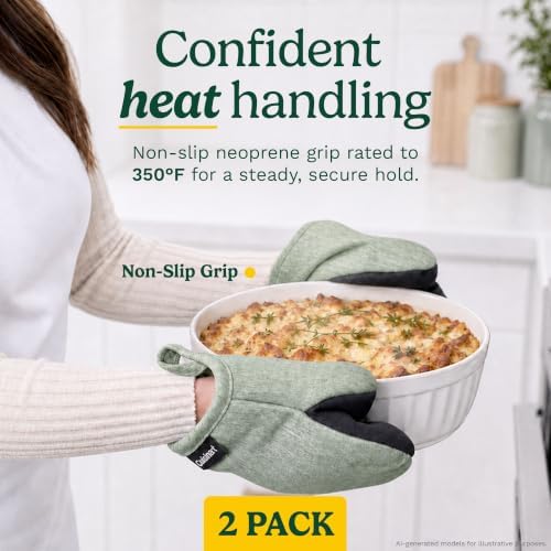 Cuisinart Mini Oven Mitts, 2-Pack, Neoprene Grip, Heat Resistant 350F - Image 2