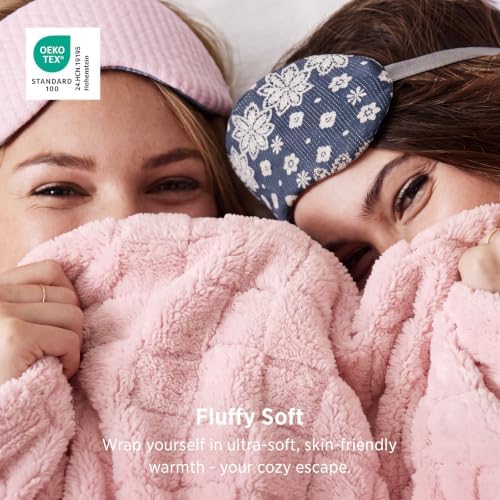 Bedsure Checkered Fleece Throw Blankets for Bed/Couch, Baby Pink,50"×70" - Image 2