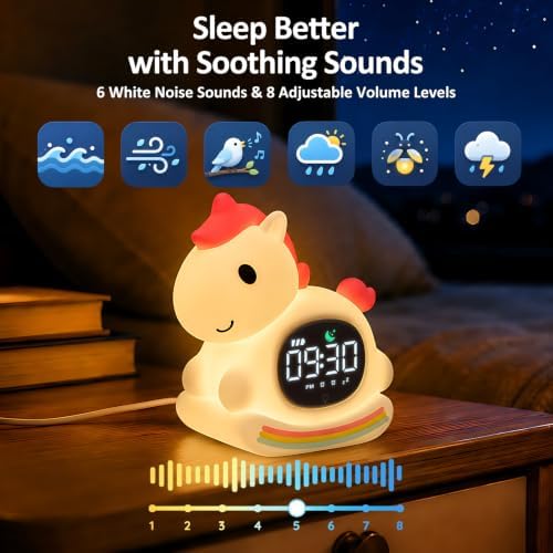 Unicorn Kids Alarm Clock with Night Light, OK to Wake Clock for Toddler - Image 6