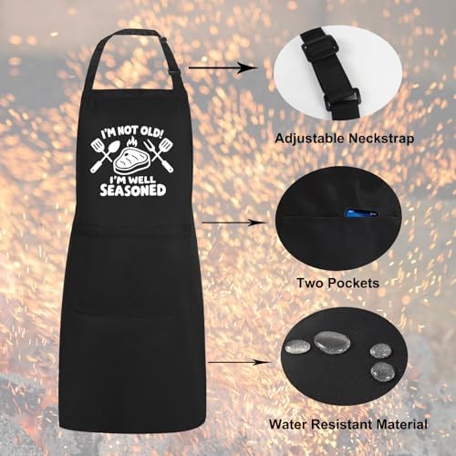 Funny Aprons for Men with Pockets, Mens Apron for Cooking Grilling BBQ, Dad Gifts for Husband Birthday Fathers Day - Image 6