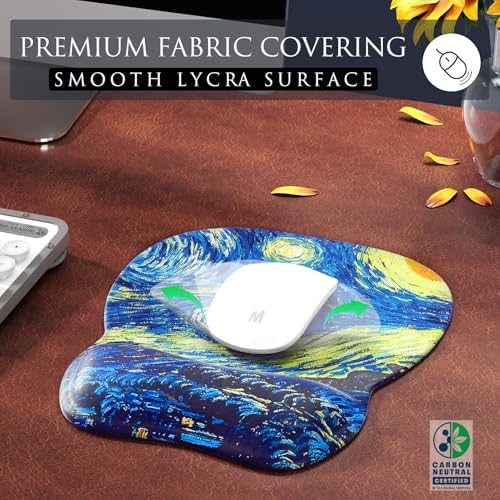MROCO Ergonomic Mouse Pad with Gel Wrist Rest, 9.4 x 8.1 in, Starry Night - Image 2