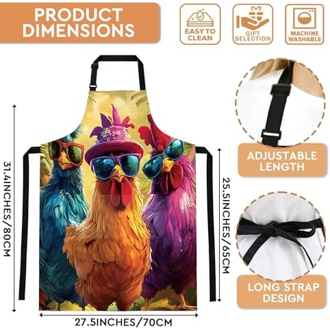 Adjustable Baking Aprons for Women - Cooking Aprons for Women with Pockets, Perfect for Baking Cooking Gradening - Image 2