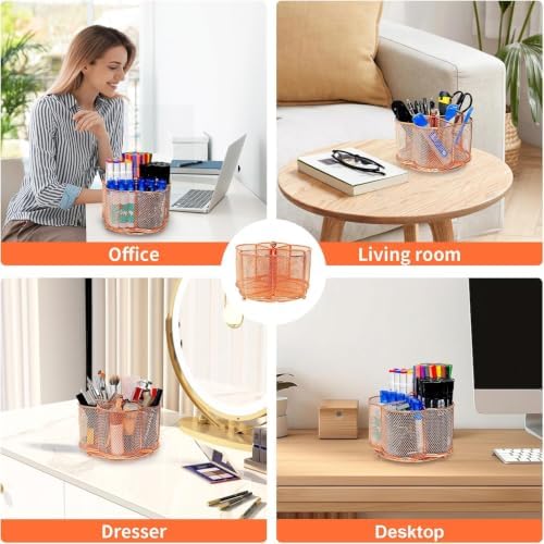 Pen Holder for Desk,360 Degree Rotating Pencil Holder Organizer - Image 6