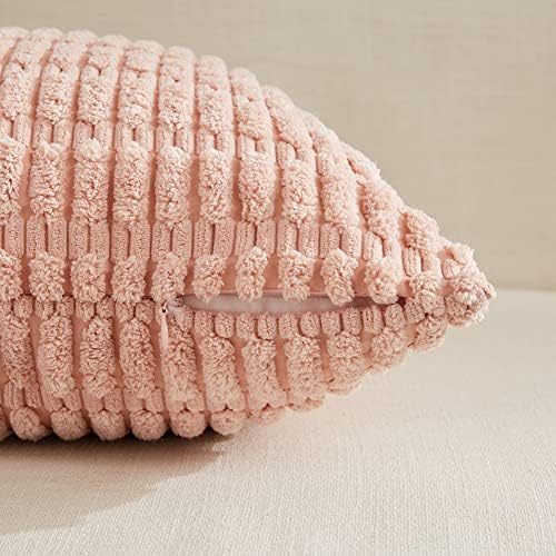 Fancy Homi 4 Packs Decorative Throw Pillow Covers for Living Room Couch Bed, Modern Farmhouse Boho Home Décor Accent Cushion Case, 28" x 28", Pink Series - Image 4
