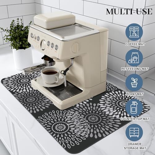 Dish Drying Mat Absorbent Kitchen Counter Mat Rubber Backing Draining Mat - Image 3