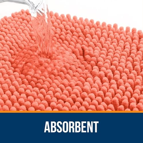 OLANLY Toilet Rugs U-Shaped 24x24, Soft Absorbent Chenille Contour Rugs - Image 4