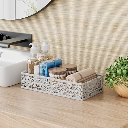 Toilet Tank Topper - 13 Inch Bathroom Tray with Magnetic Paper Towel Holder - Image 3
