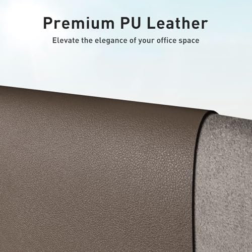 Aothia Leather Desk Pad Protector, Mouse Pad, Office Desk Mat, Non-Slip PU Leather Desk Blotter, Laptop Desk Pad, Waterproof Desk Writing Pad for Office and Home (Coffee, 36" x 17") - Image 2