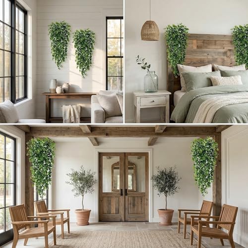 4 Pack Artificial Eucalyptus Hanging Plants 30 Inches - Image 3
