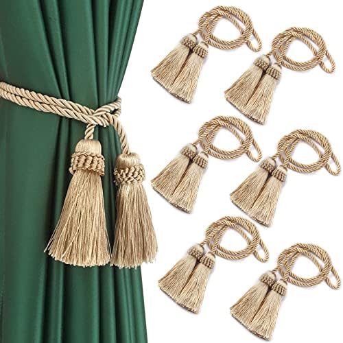 Curtain Tiebacks Handmade Curtain Holdbacks Rope with Tassel by fenghuangwu