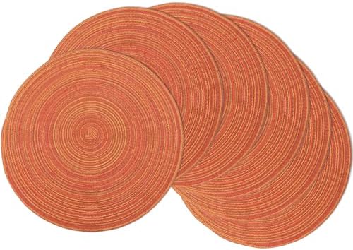 MIAOMIAO Round Placemats Set of 6 Braided Dining Table Kitchen Decor Mets by Unknown