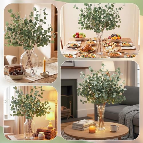 Giegxin 4 Pcs 30" Artificial Eucalyptus Branches for Vase, Green - Image 6