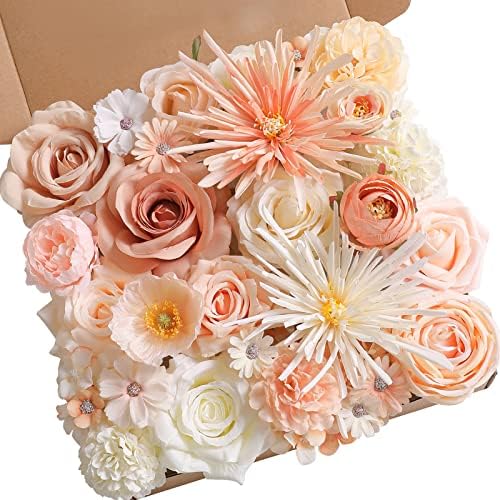 Serra Flora Artificial Flowers Combo Box Set Faux Flowers Bulk Flower Leaf with Stems Arrangements for DIY Wedding Bouquets Party Table Centerpieces Home Decorations Indoor Outdoor by SerraFlora