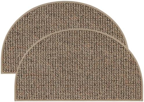 BEQHAUSE Dirt Trapper Door Mat Indoor 2 PCS Half Circle, 17x30 in, Taupe by BEQHAUSE