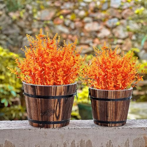 20 Bundles Artificial Fall Flowers for Outdoors,UV Resistant Fake Lavender Flowers Outdoor Faux Plastic Plants Flower for Indoor Outdoor Home Decoration(Gold Yellow) - Image 4
