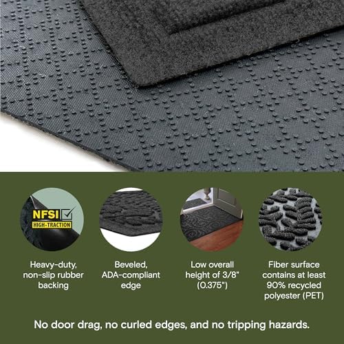 WaterHog Boxwood Front Door Mat Indoor Outdoor Entrance, All-Weather Mats - Image 4