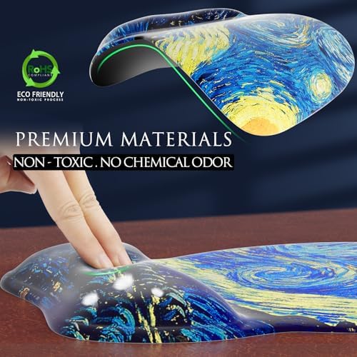 MROCO Ergonomic Mouse Pad with Gel Wrist Rest, 9.4 x 8.1 in, Starry Night - Image 3