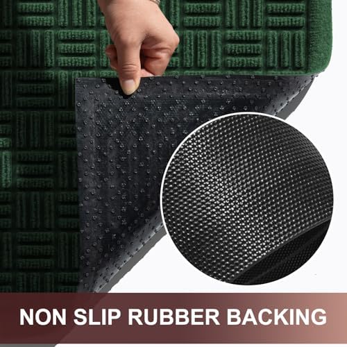 Mibao Front Door Mat Outside Entrance, 61.5" x 36", Heavy Duty Welcome Mat, Stain and Fade Resistant, Dirt Trapper Doormat, Super Absorbent Indoor Outdoor Entryway Mat with Non-Slip Backing, Green - Image 5